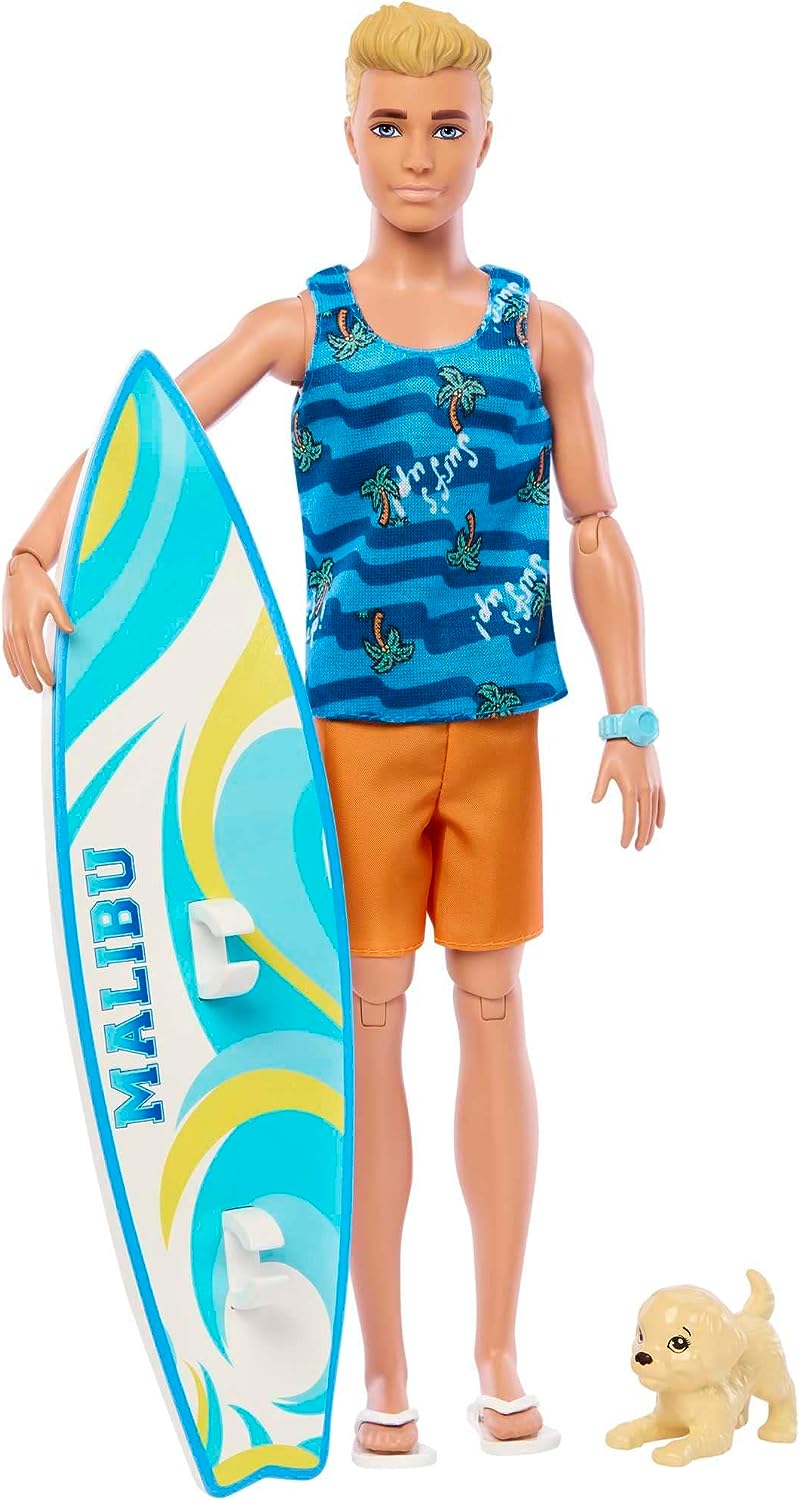 Muñeco barbie mattel ken tabla surf