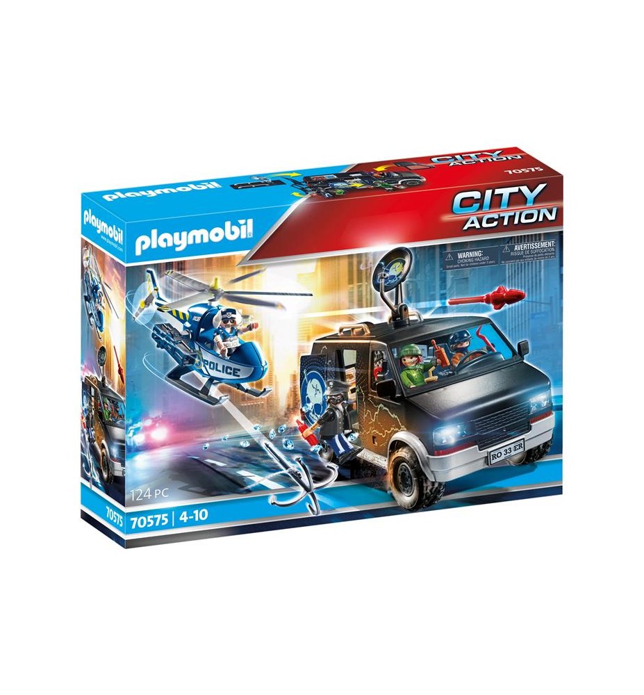 Playmobil ciudad helicoptero policia persecucion del