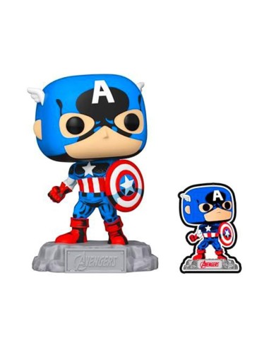 Funko pop marvel a60 - comic capitan america con pin