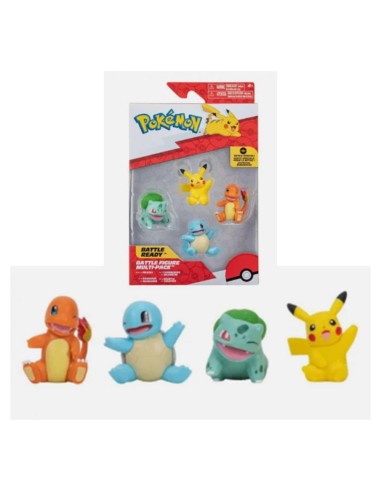 Pack 4 figuras pokemon iniciales de kanto