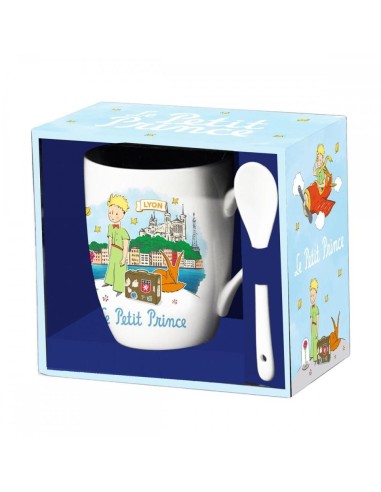 Taza de cerámica con cuchara enesco el principito