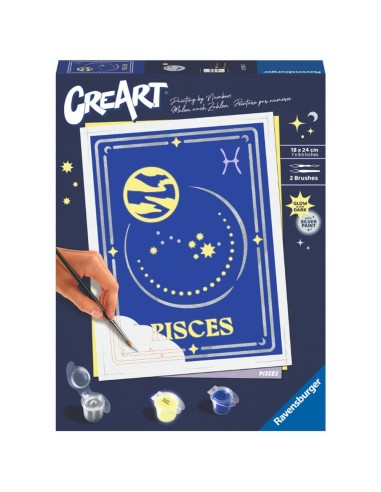 Kit para pintar con números ravensburger creart serie trend d zodiac: piscis