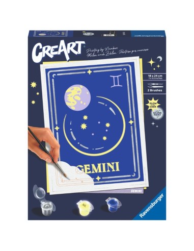 Kit para pintar con números ravensburger creart serie trend d zodiac: geminis