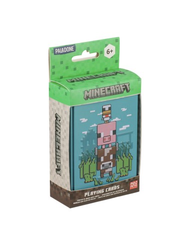 Baraja de cartas en caja metálica paladone minecraft