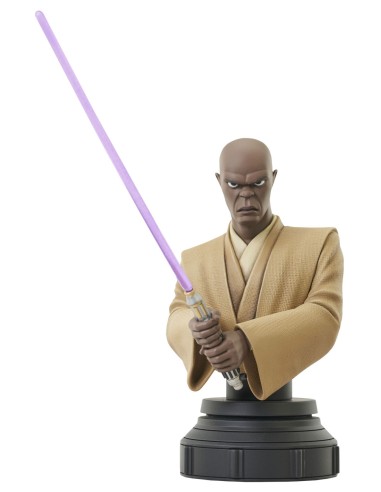 Figura busto diamond collection star wars the clone wars animacion mace windu mini busto resina