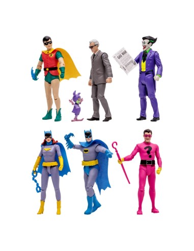 Surtido de 6 figuras mcfarlane dc retro batman 66 15cm