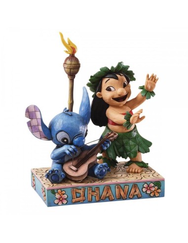 Figura enesco disney lilo y stitch con guitarra hawaiana