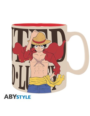 Taza abystyle one piece luffy & wanted