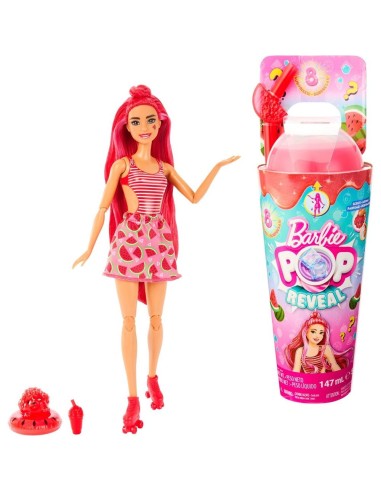 Muñeca barbie pop reveal mattel aroma de frutas zumo de sandia