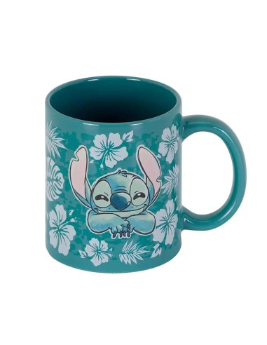 Taza karactermania disney stitch flores azules