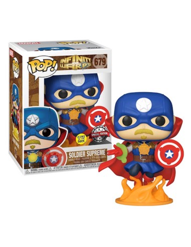 Funko pop marvel infinity warps soldado supremo glow in the dark brillo en la oscuridad exclusivo 36820