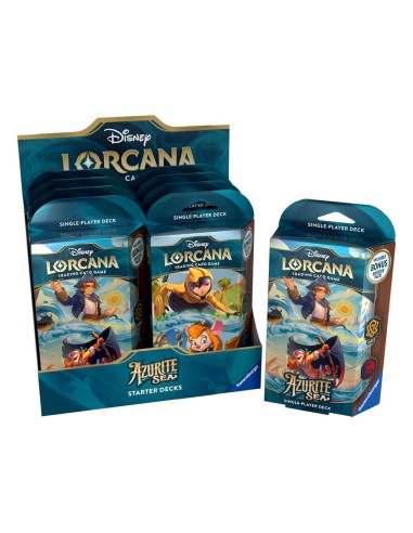 Juego de cartas disney lorcana tcg azurite sea starter decki nglés