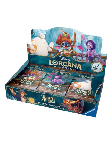 Juego de cartas disney lorcana tcg azurite sea caja de sobres expositor 24 unidades inglés