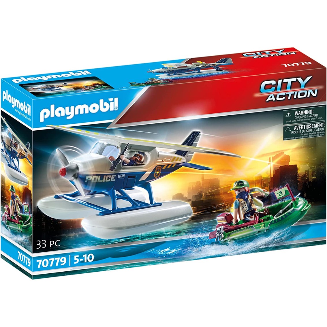 Playmobil policia hidroavion: persecucion contrabandista