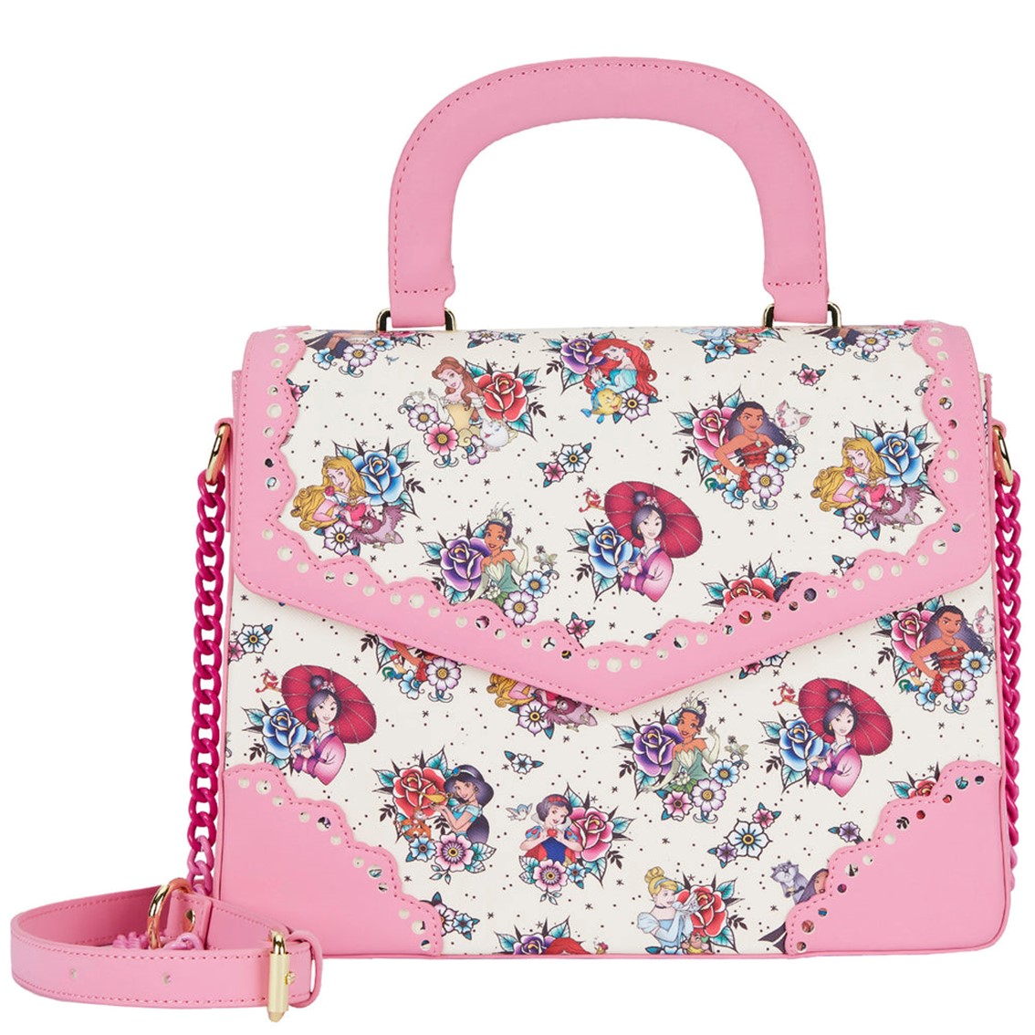 Bolso loungefly disney princesas tatuajes aop