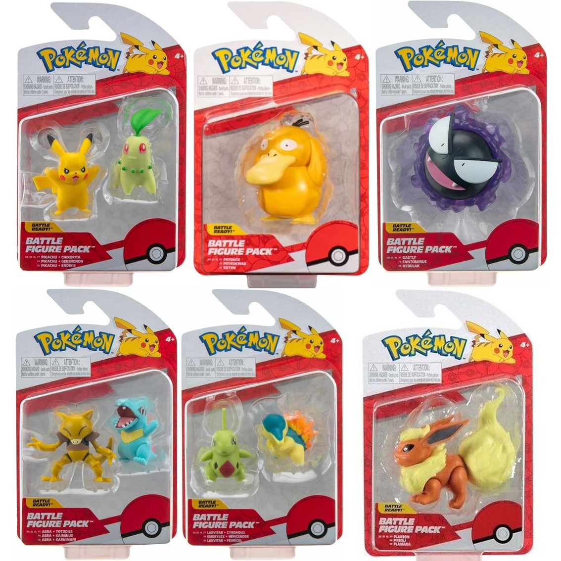 Pack 6 figuras pokemon batalla ola